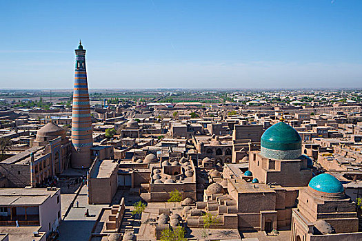 乌兹别克斯坦,区域,希瓦,伊斯兰,尖塔