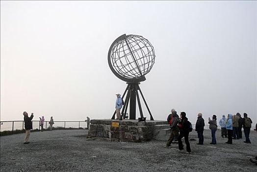 游客,正面,地球,雾,北角,挪威