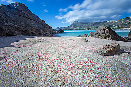 红色,沙子,克里特岛,希腊,欧洲