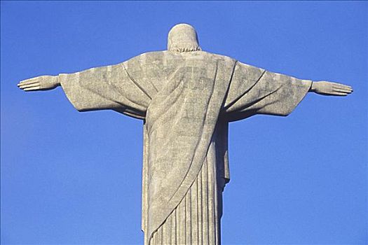 后视图,雕塑,耶稣,救世主,里约热内卢,巴西