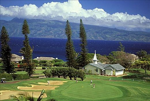 夏威夷,毛伊岛,卡帕鲁亚湾,高尔夫球杆,种植园,场地