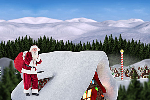 圣诞老人,屋舍,屋顶