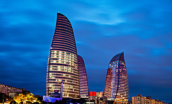 巴库,塔,阿塞拜疆,新,摩天大楼
