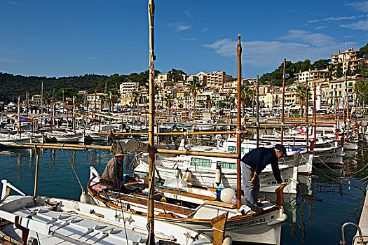 传统,渔船,港口,马略卡岛,西班牙