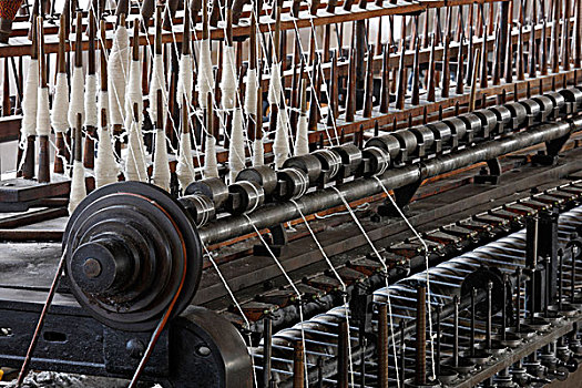 棉线,旋转,机械,毛织品,莱茵兰,工业,博物馆,德国