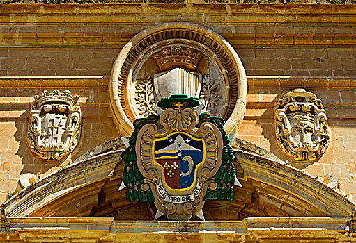 盾徽,主教,圣保罗大教堂,马耳他,欧洲