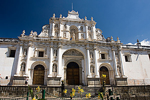 危地马拉,安提瓜岛,大教堂,毁坏,地震,只有,小,局部,上菜,教区教堂