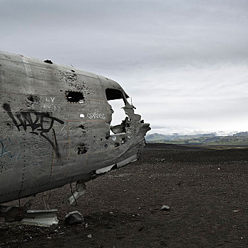 残骸,美国海军,飞机,靠近,环路,瑟德兰德,南,冰岛,欧洲