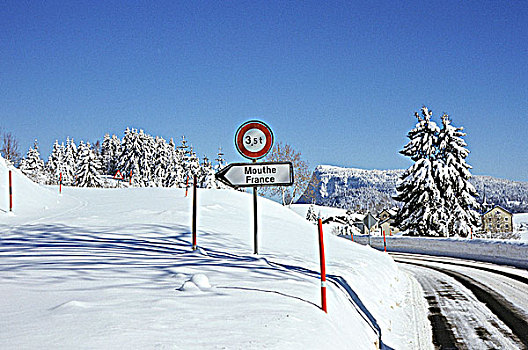 瑞士,山谷,冬天