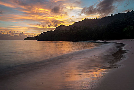 香槟,海滩,日出,瓦努阿图,大洋洲