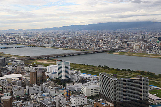 大阪,梅田蓝天大厦,俯拍