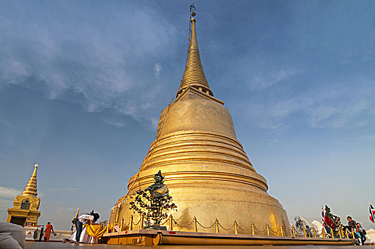 穹顶,金色,圣殿山,寺院,曼谷,泰国