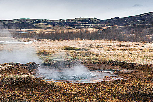 地热,煮沸,水,冰岛