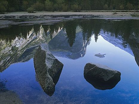 反射,镜湖,优胜美地国家公园,加利福尼亚