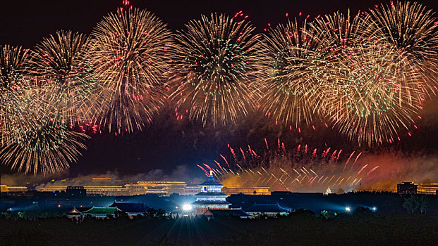 建国七十周年烟花表演