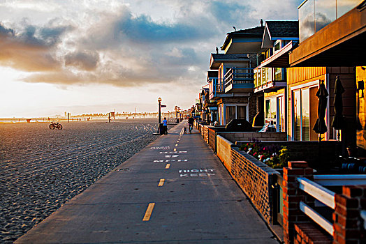 日落,海滩,加利福尼亚