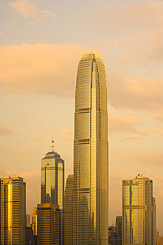 国际金融中心,香港岛,天际线,维多利亚港,香港,中国