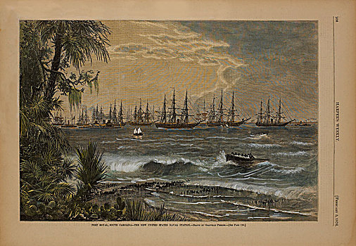 港口,皇家,南卡罗来纳,新,美国,海军,车站,二月,船,船队,历史