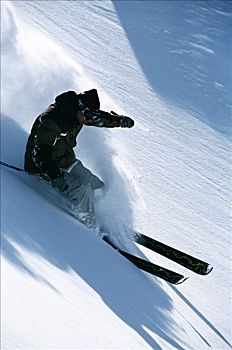 滑雪者,滑雪,下坡