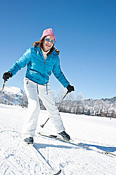 女人,越野滑雪