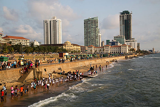 人,小,沙滩,加勒,脸,绿色,科伦坡,斯里兰卡,亚洲