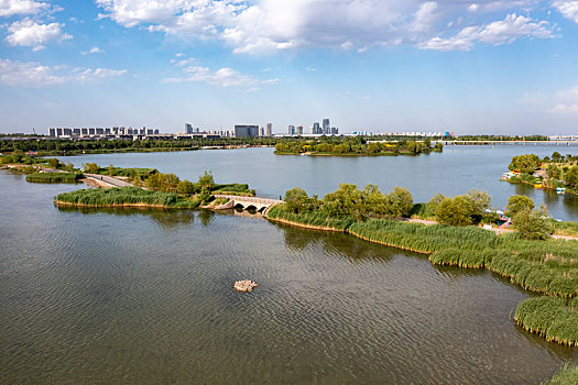 河北省,石家庄市,滹沱河湿地公园风光