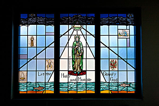 美国,纽约,圣三一教堂,彩色玻璃窗