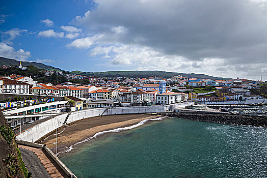 葡萄牙,亚速尔群岛,岛屿,教堂,码头