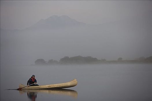 漂流,早晨,薄雾