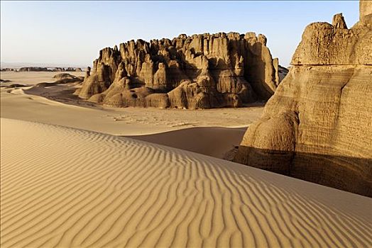 岩石构造,锡,阿尔及利亚,撒哈拉沙漠,北非
