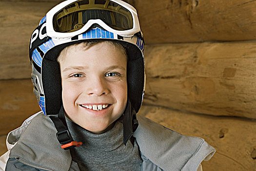 男孩,戴着,滑雪装备,头像
