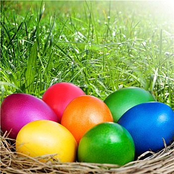 许多,彩色,复活节彩蛋