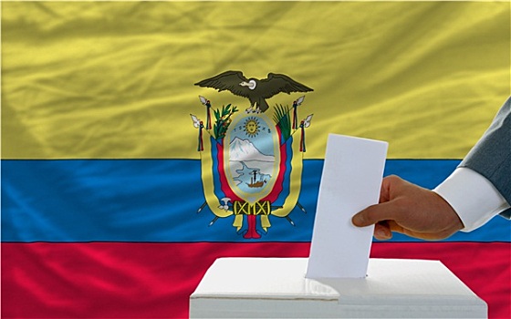 男人,投票,选举,厄瓜多尔,正面,旗帜