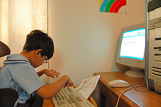 伤残,女孩,电脑,学校,天赋,孩子,达卡,孟加拉,2006年
