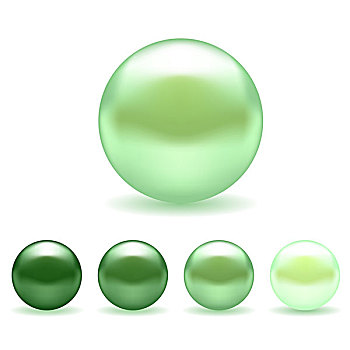 绿色,珍珠