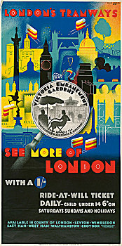 伦敦,轨道,海报,艺术家,褐色,工作室