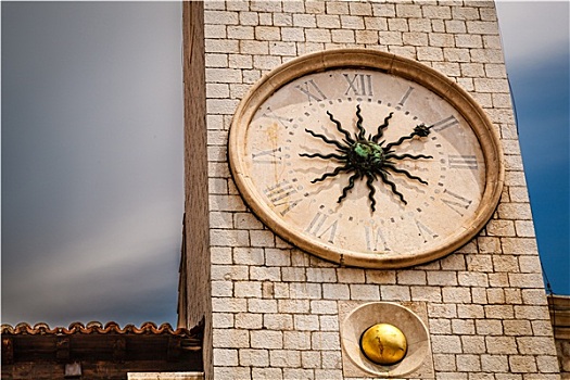 太阳,形状,钟表,钟楼,杜布罗夫尼克,克罗地亚