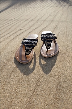 拖鞋,沙子
