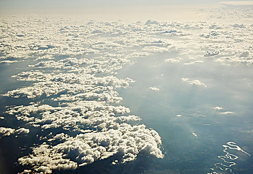 航拍,云,俯视,欧洲
