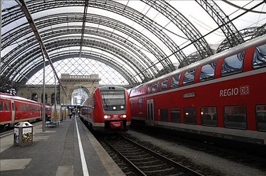 中央火车站,德累斯顿,萨克森,德国,欧洲