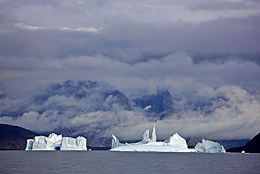 格陵兰,东方,冰山,山景