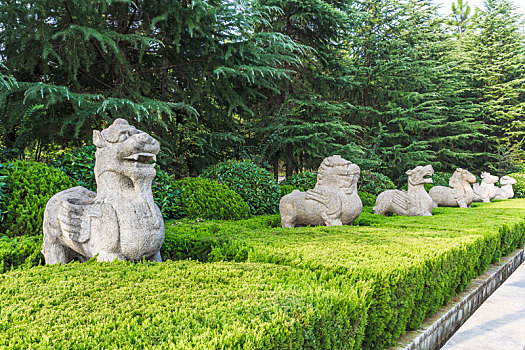 中国河南省永城市芒砀山汉梁王陵景区石像生