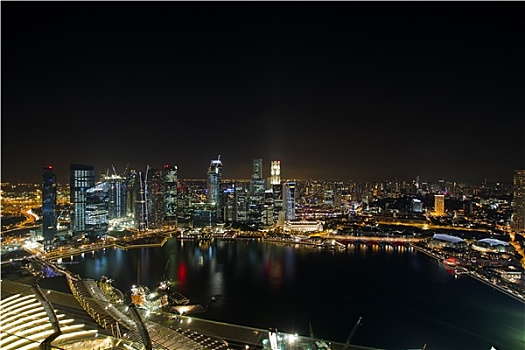 新加坡,中央商务区,天际线,夜景