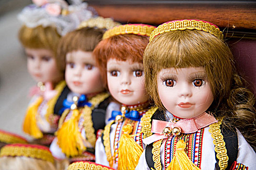克罗地亚,达尔马提亚,杜布罗夫尼克,娃娃,传统服装