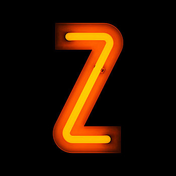 霓虹,文字,字母Z,字母,收集,隔絕,黑色背景
