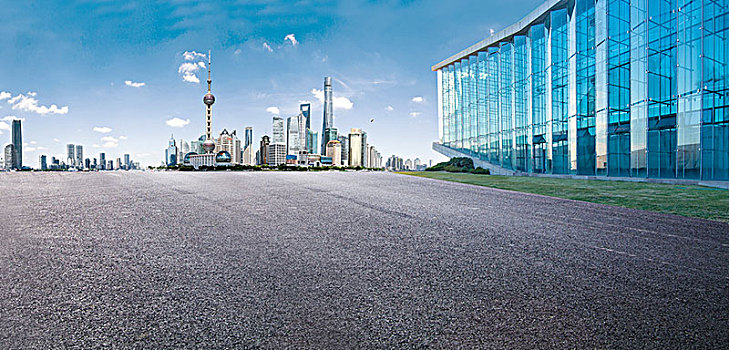 上海浦东汽车广告背景,路面