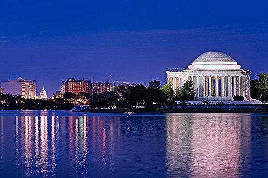 杰佛逊纪念馆,华盛顿特区,夜晚
