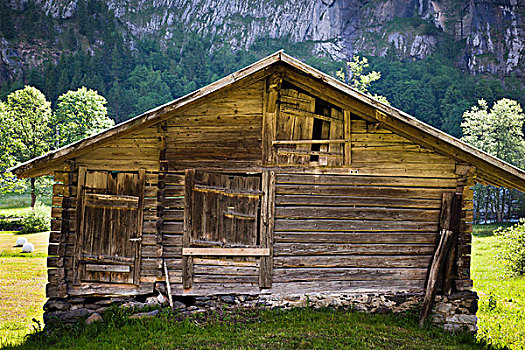 小屋,土地,劳特布龙嫩,瑞士
