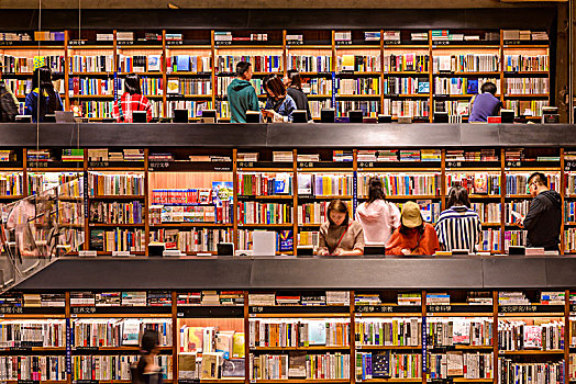 书店图书馆的阅读者