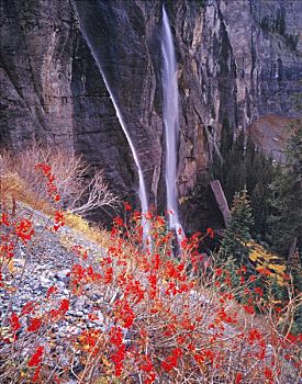 布里尔维尔瀑布,圣胡安山,安肯帕格里国家森林,科罗拉多